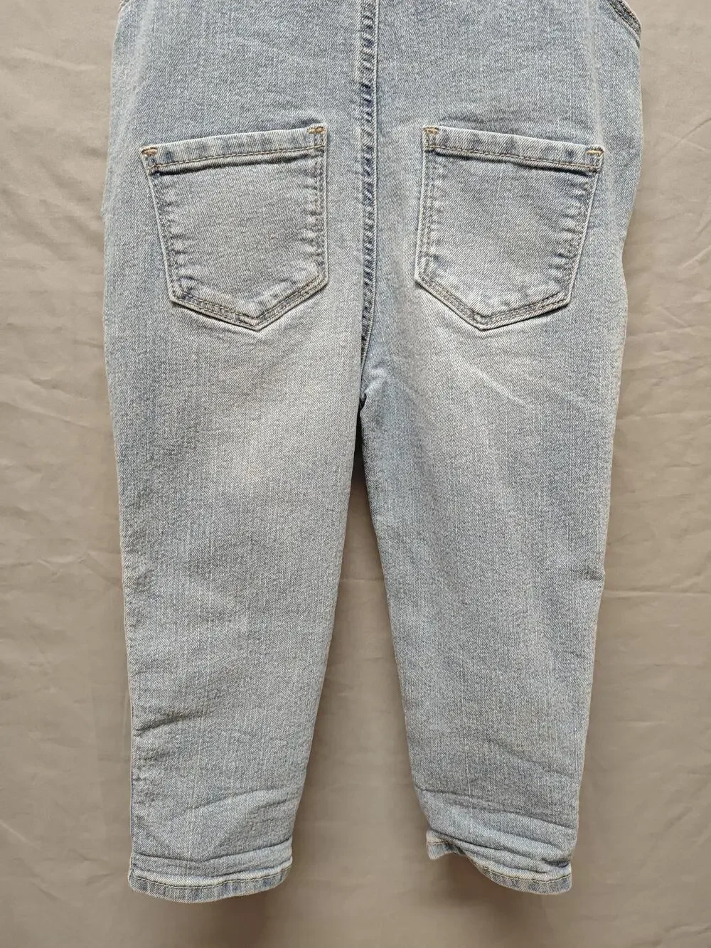 OshKosh B'gosh Overalls Girls Toddler 2T Light Wash Denim Embroidered Floral